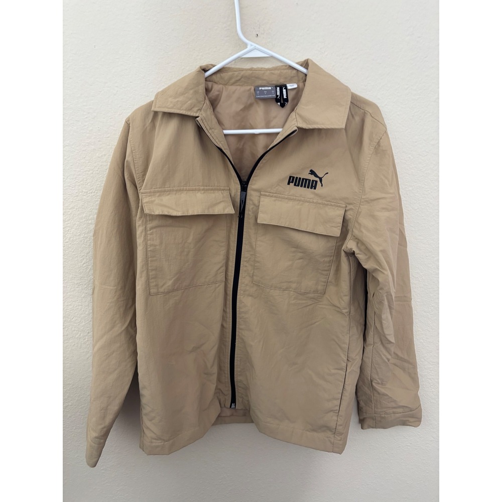 Puma Mens Tan Utility Zip Up Jacket Tan Beige SmallA1003